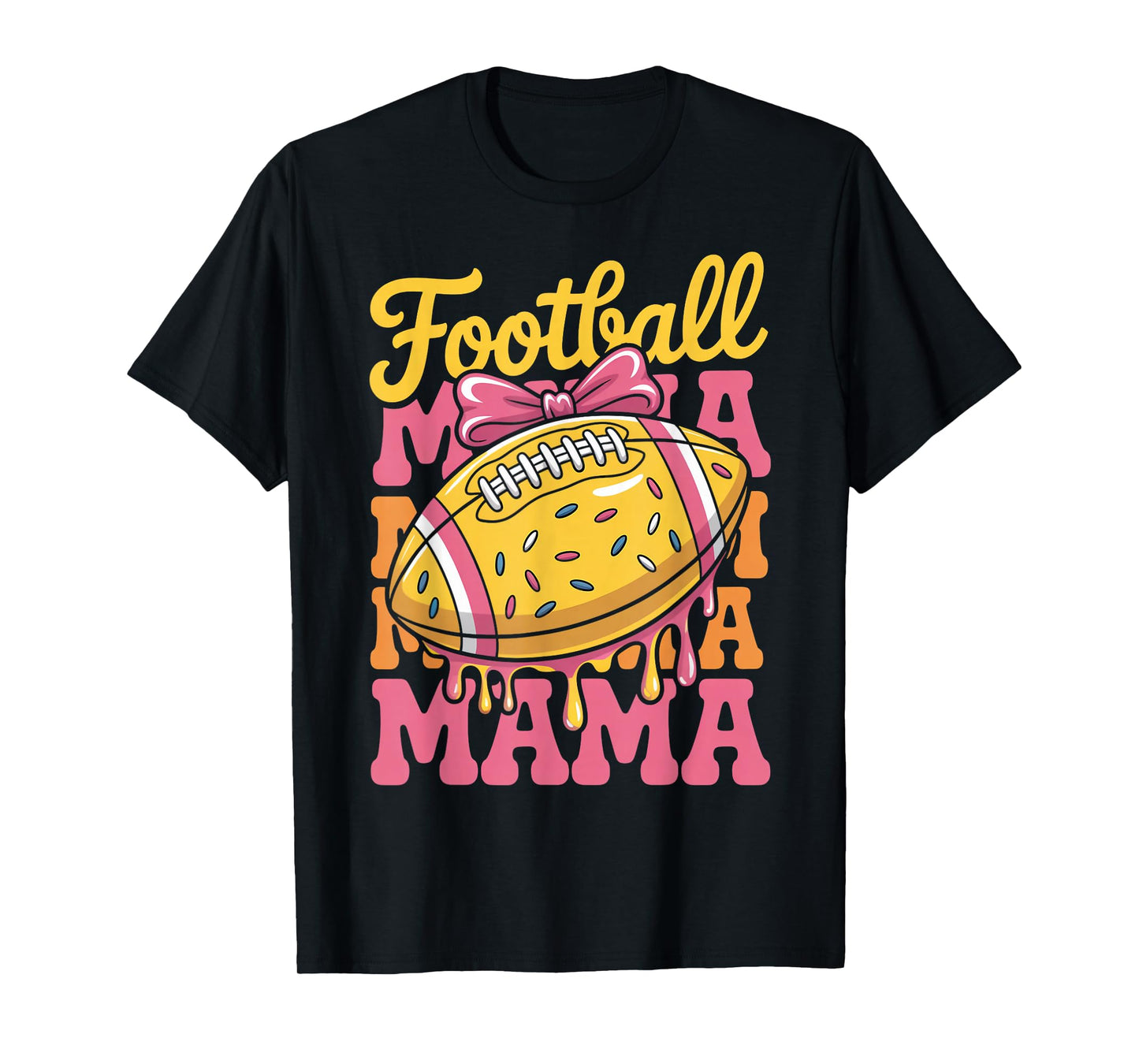 Football Mama Ice Cream Drip Men Women Game Football Drip T-Shirt