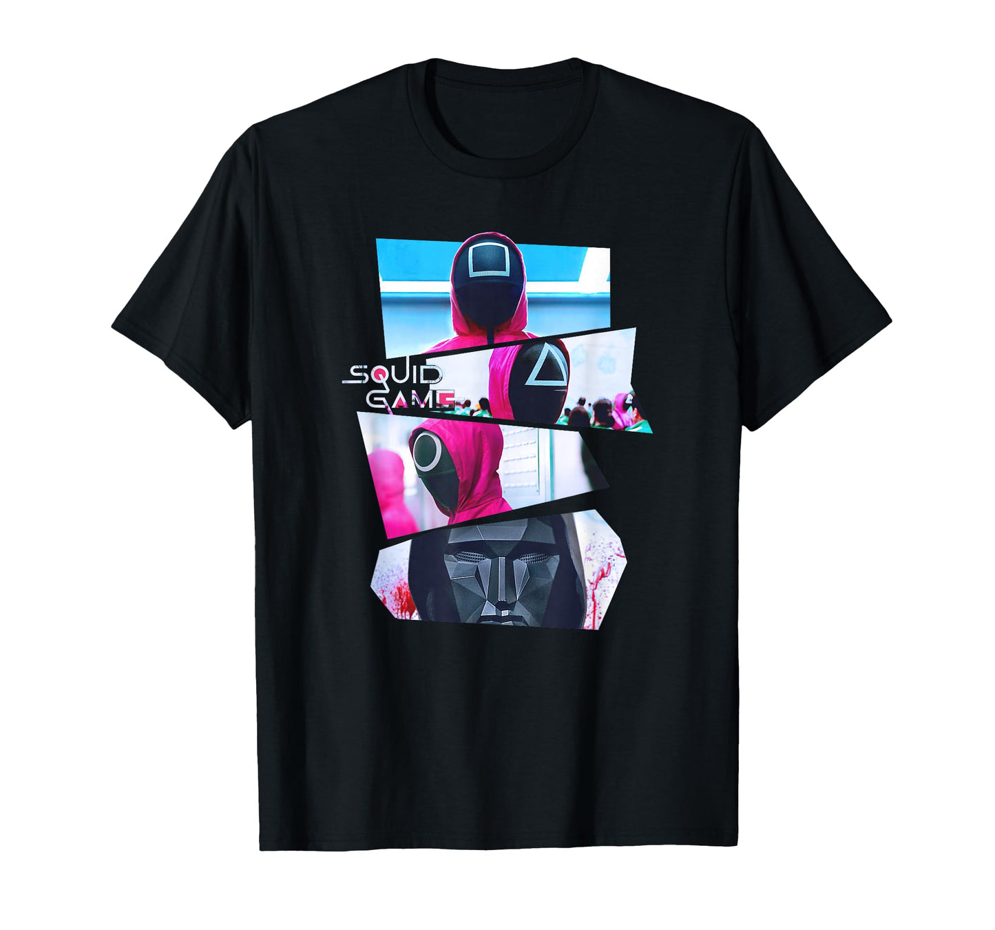 Squid Game Front Man And Guards Broken Panel T-Shirt