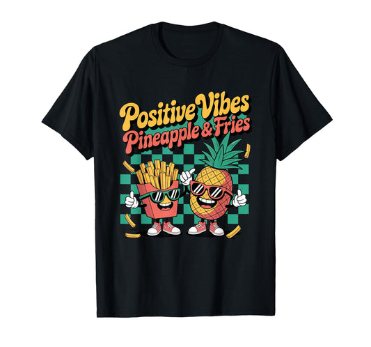 Groovy Positive Vibes Pineapple and Fries Transfer Day IVF T-Shirt