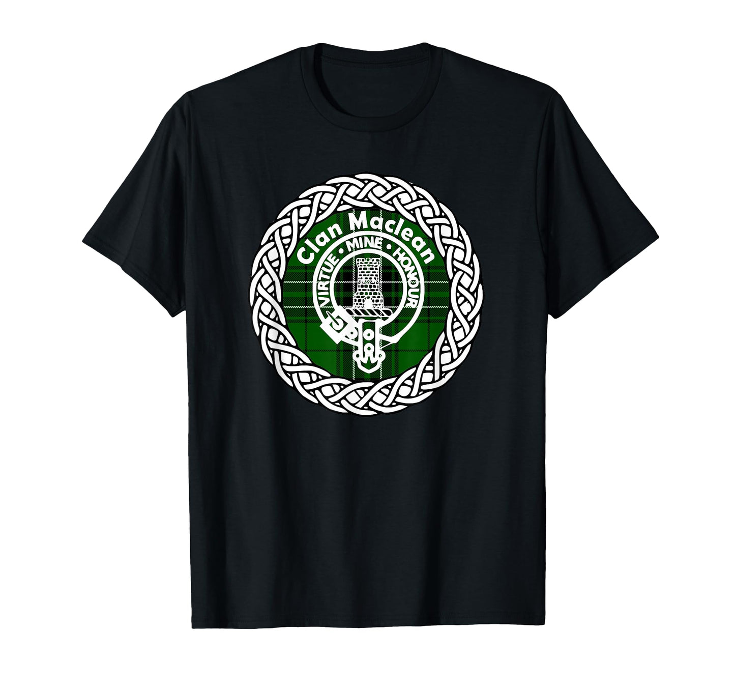 Maclean surname Scottish clan tartan crest badge t-shirt T-Shirt