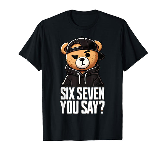 67 Meme 6 7 Numbers Teddy Bear Six Seven Funny Boys Kids T-Shirt