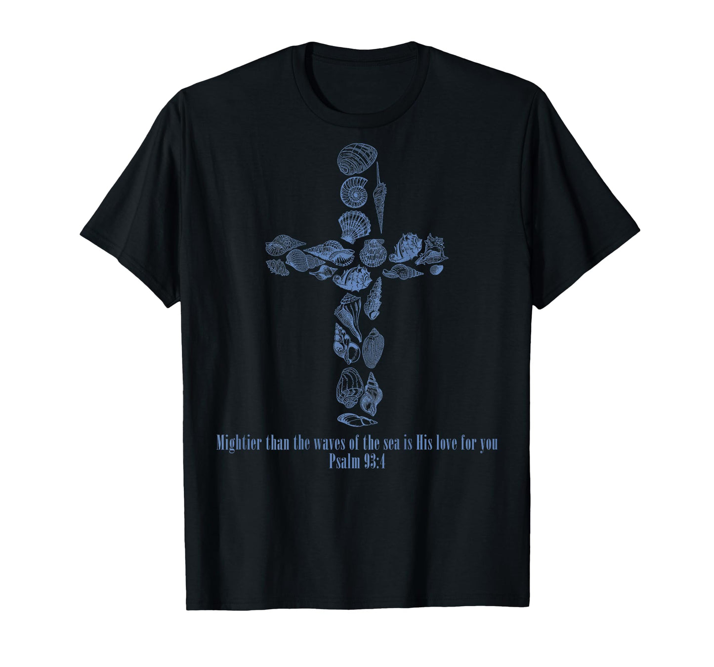 Christian Seashell Style Beach Vacation Faith Cross Women T-Shirt