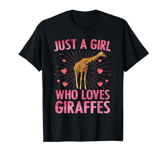 Cute Giraffe Art for Girls Women Giraffe Print Giraffe Lover T-Shirt