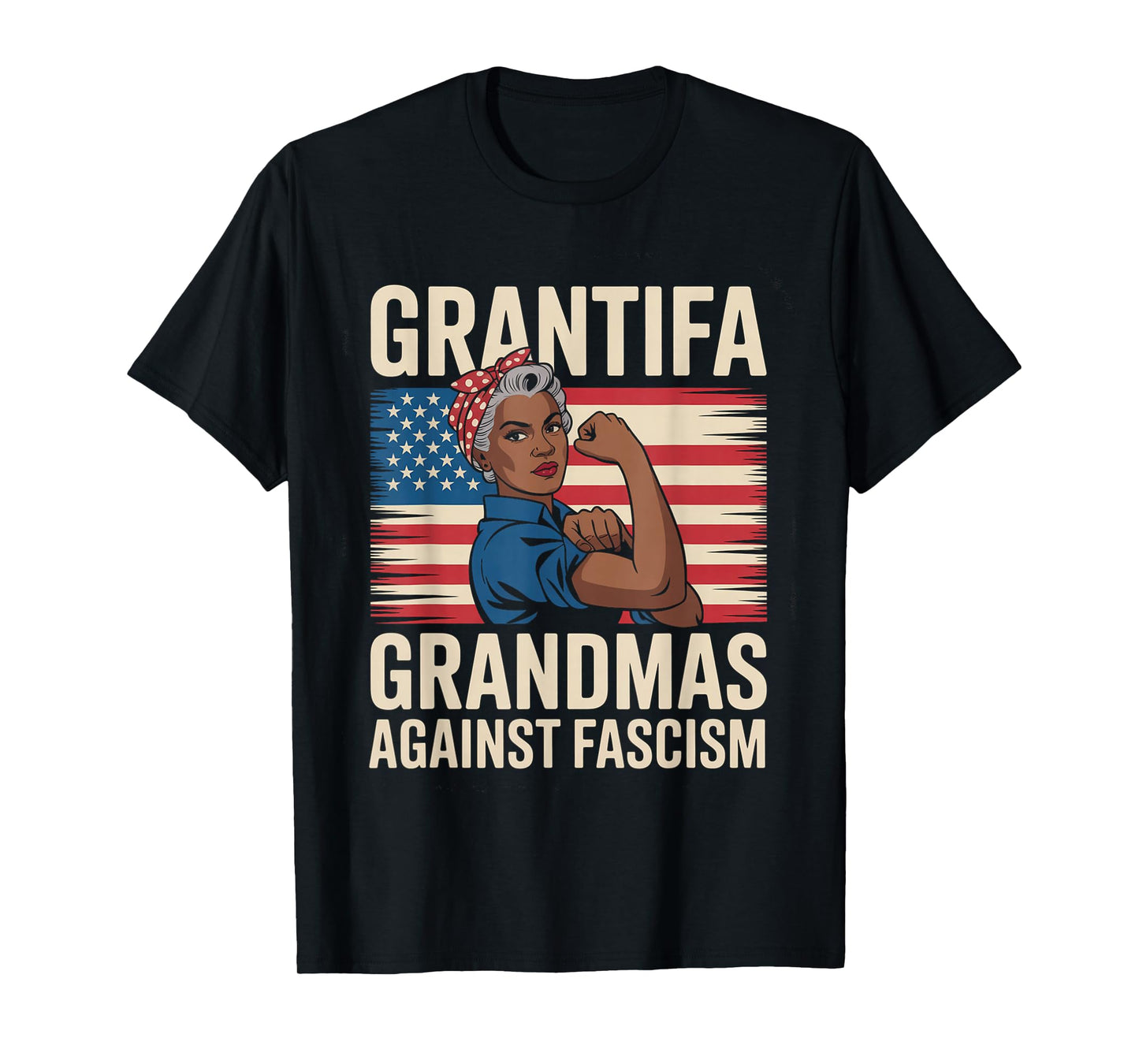 Grantifa Black Grandmas Against Fascism Flag Resist No Kings T-Shirt