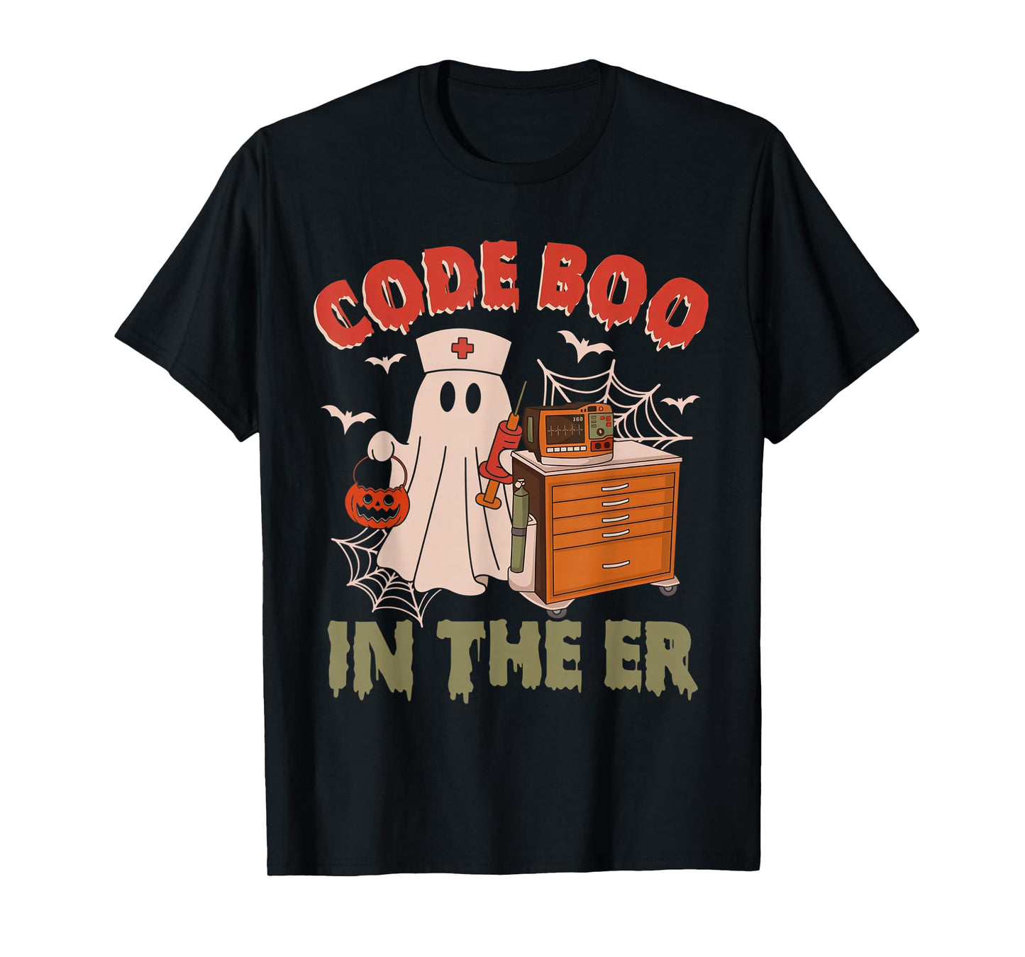 Halloween Code Boo in The ER Nurse Halloween T-Shirt