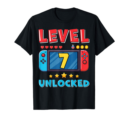 7 Year Old Bday Decorations Son Gamer Boy 7yr 7th Birthday T-Shirt