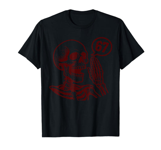 67 Halloween Skeleton Six Seven Meme Brainrot Funny Boys T-Shirt