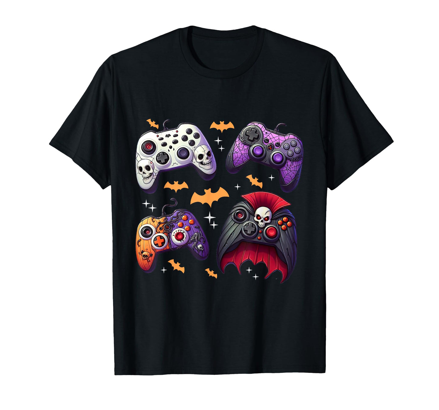 Skeleton Zombie Video Game Controller Boys Halloween Costume T-Shirt