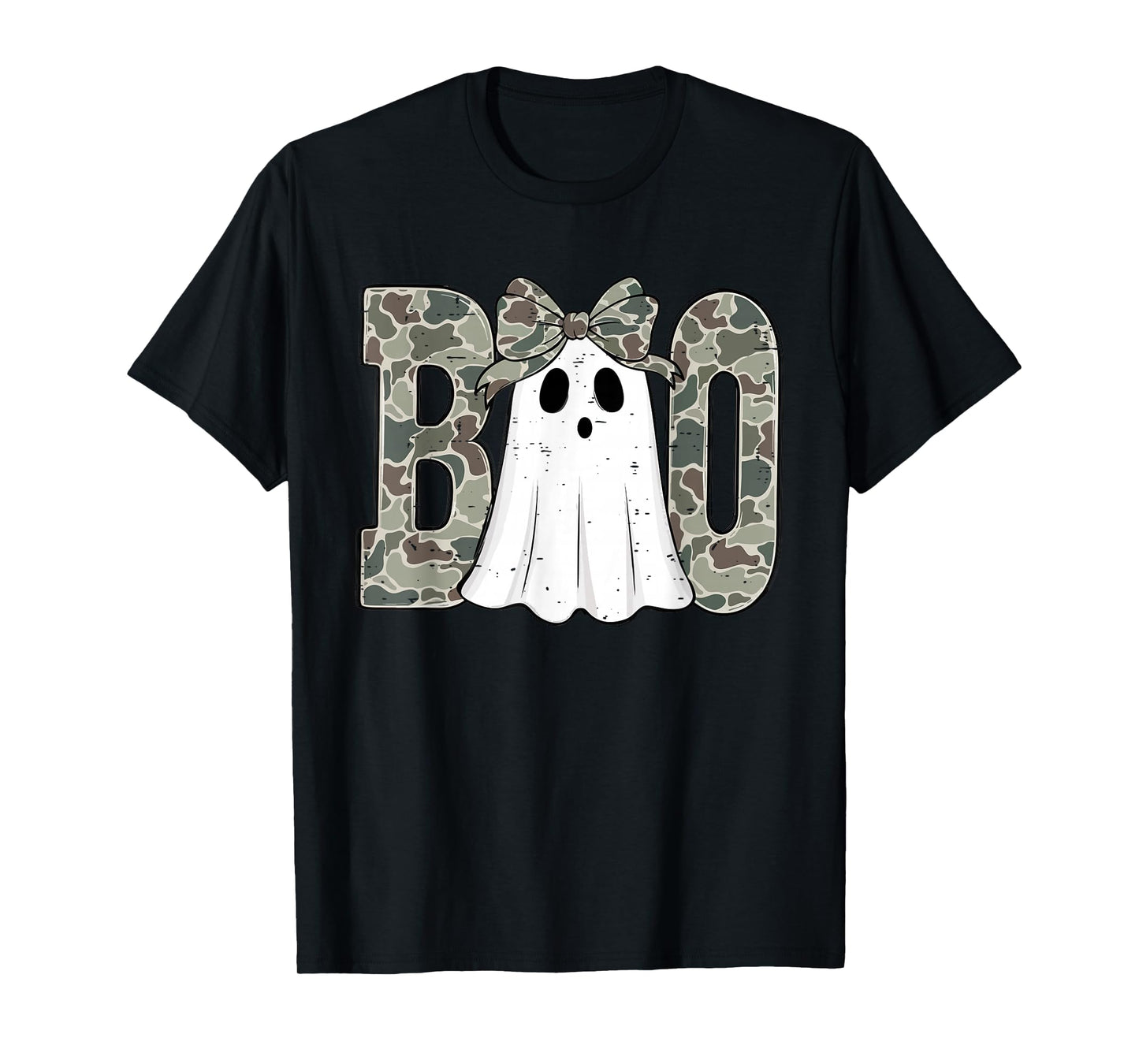 Camo Ghost Boo Spooky Season Fall Halloween Toddler Girls T-Shirt