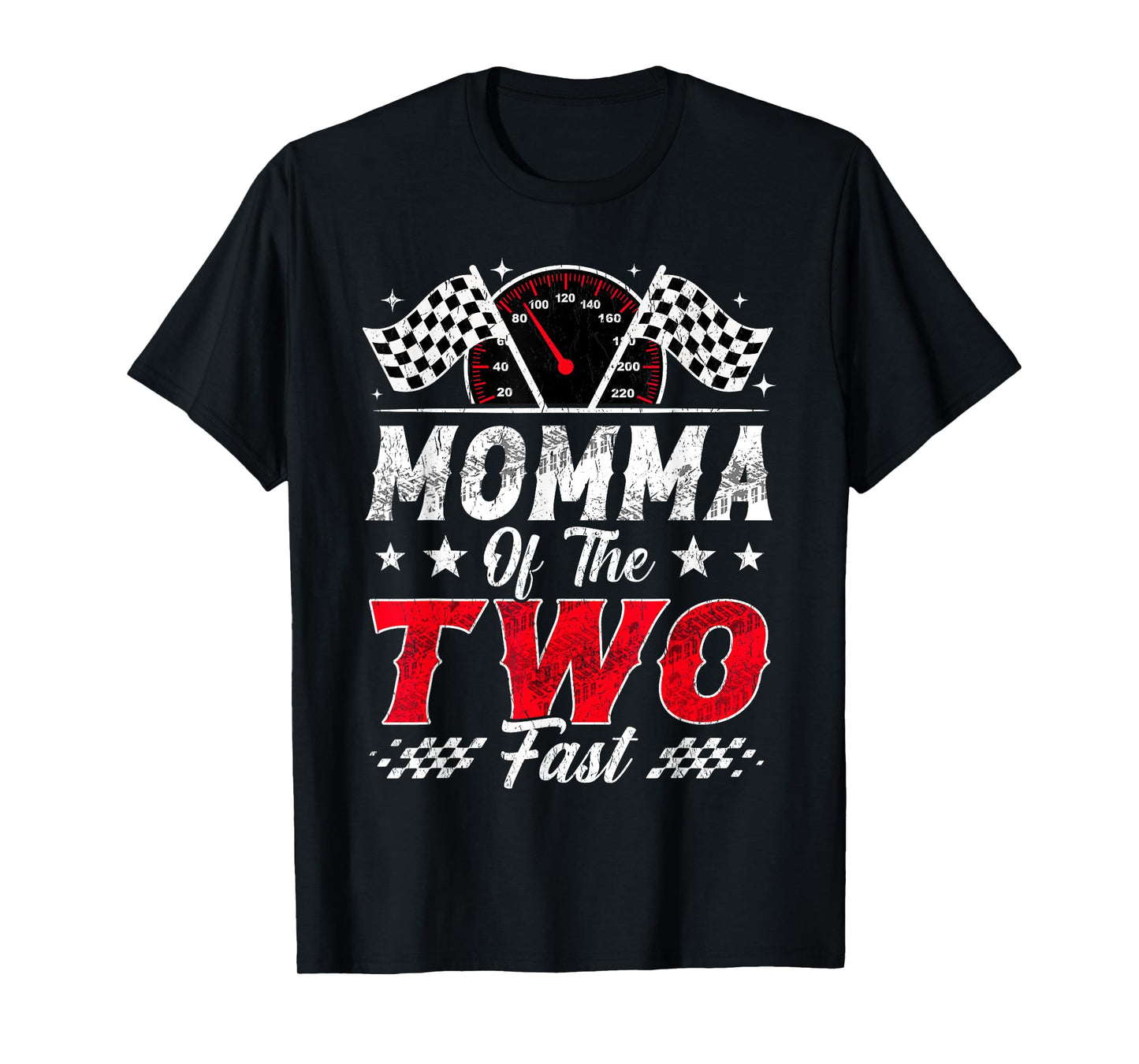 Momma of The Two Fast 2nd Birthday Racing Car Family T-Shirt
