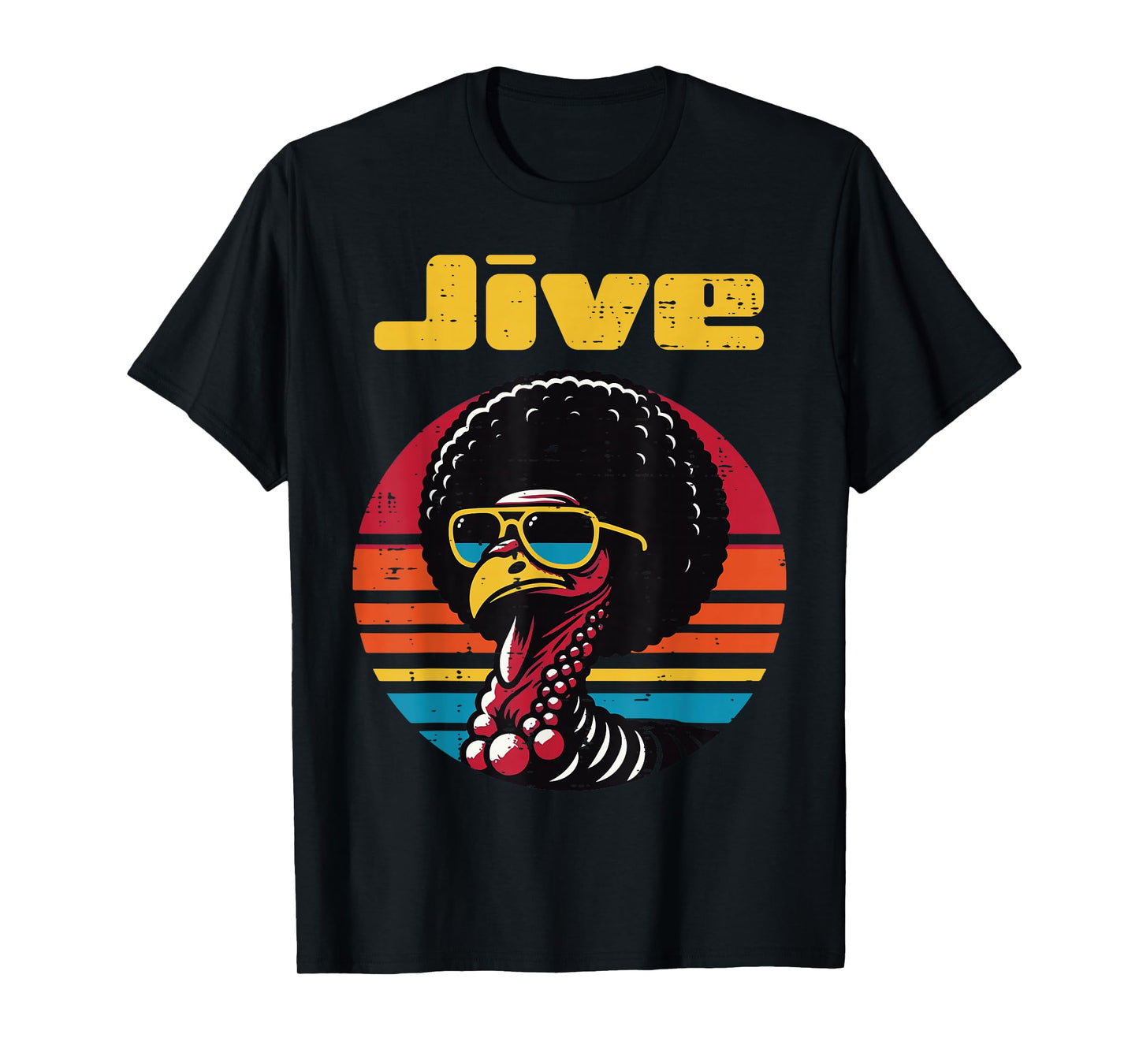Thanksgiving Afro Turkey Jive Vintage 70s Men Women Kids T-Shirt
