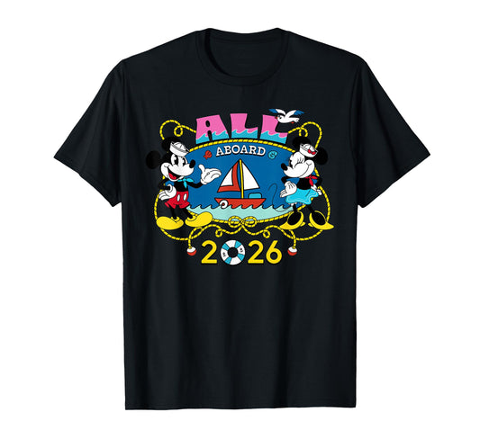 Disney Cruise Family Group Vacation Matching All Aboard 2026 T-Shirt