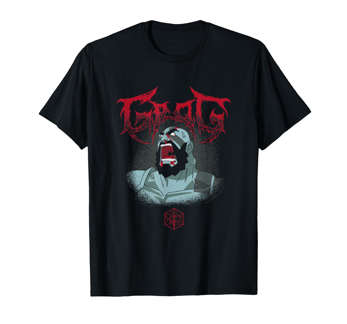 The Legend of Vox Machina Grog Extreme Metal Logo T-Shirt