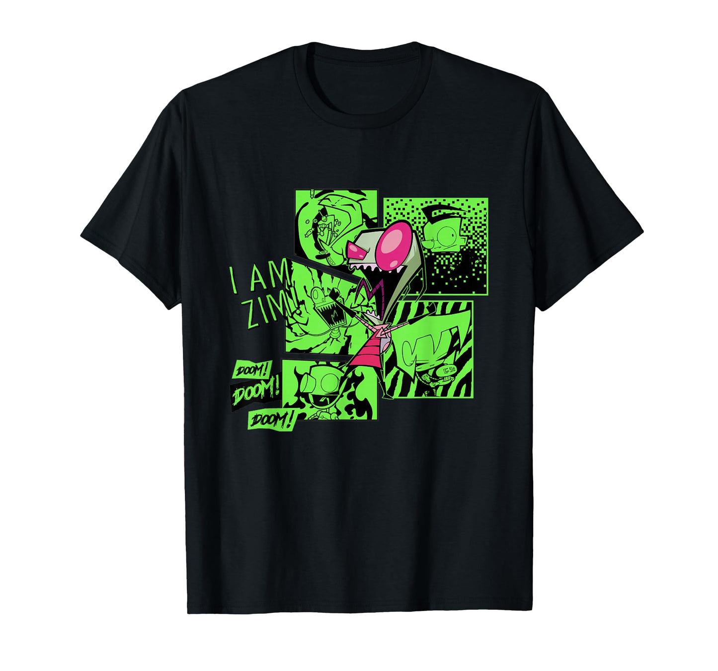 Invader Zim Zim Screaming Doom Comic Panels Collage T-Shirt