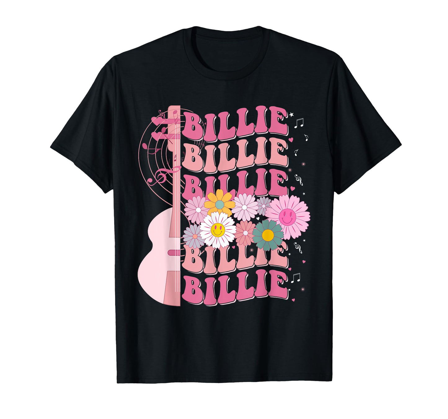 Girl Retro Billie First Name Personalized Groovy 80's T-Shirt