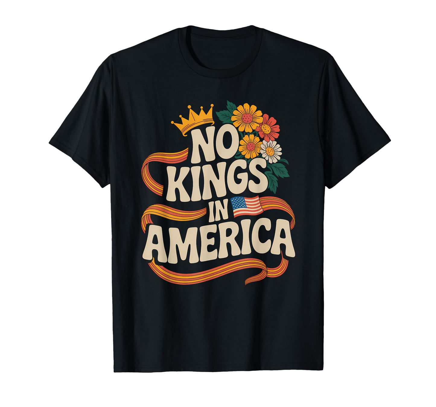 No Kings in America Shirt Women Protest Democracy Vintage T-Shirt