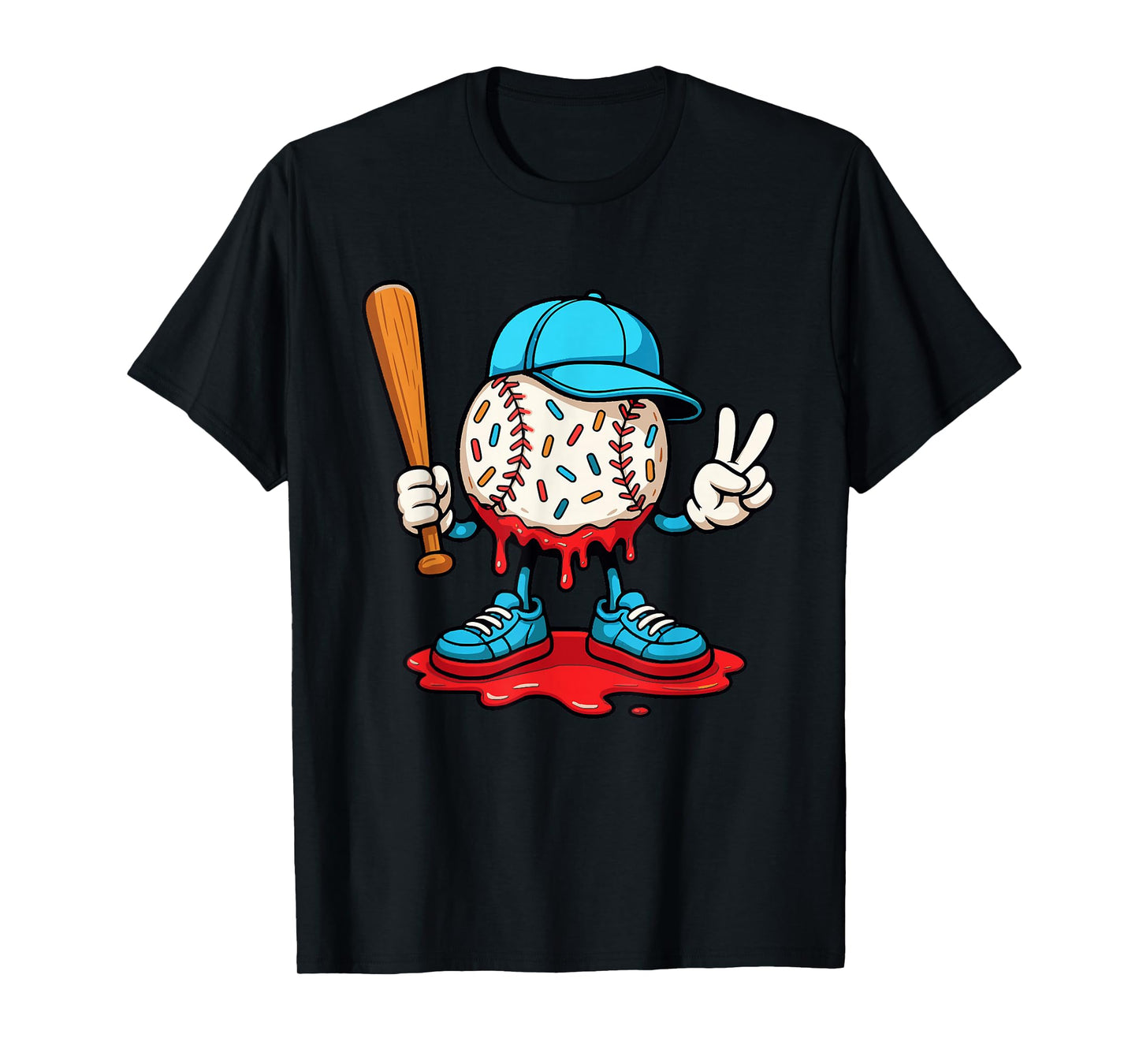 Baseball Drip for Boys Ice Cream Drip Baseball T-Shirt