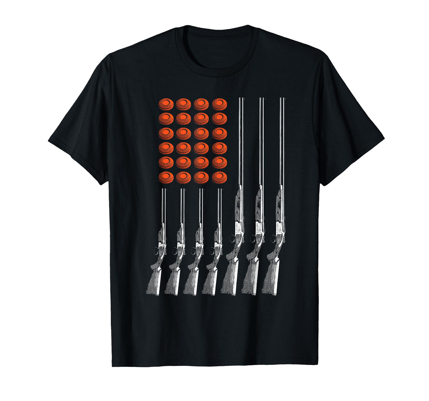 American Flag Trap Shooting Funny Skeet Sport Gift Men Women T-Shirt