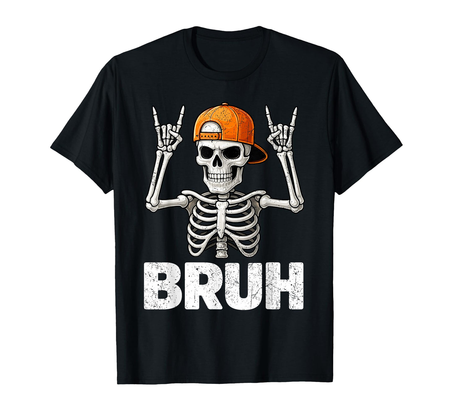 Bruh Halloween Skeleton Rock On for Mens Boys Toddlers Kids T-Shirt