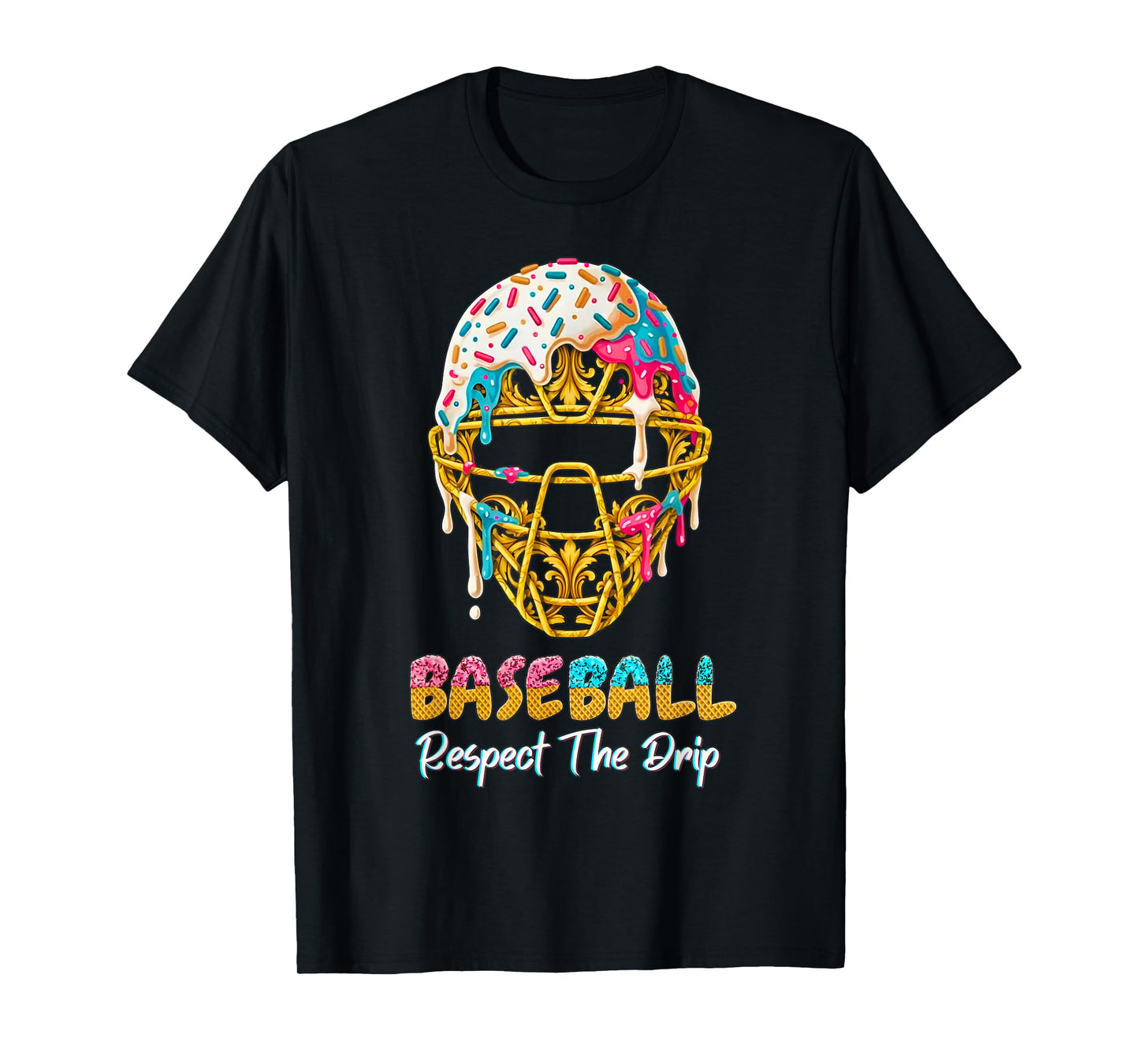 Baseball Drip for Boys Ice Cream Drip Youth Boys Baseball T-Shirt