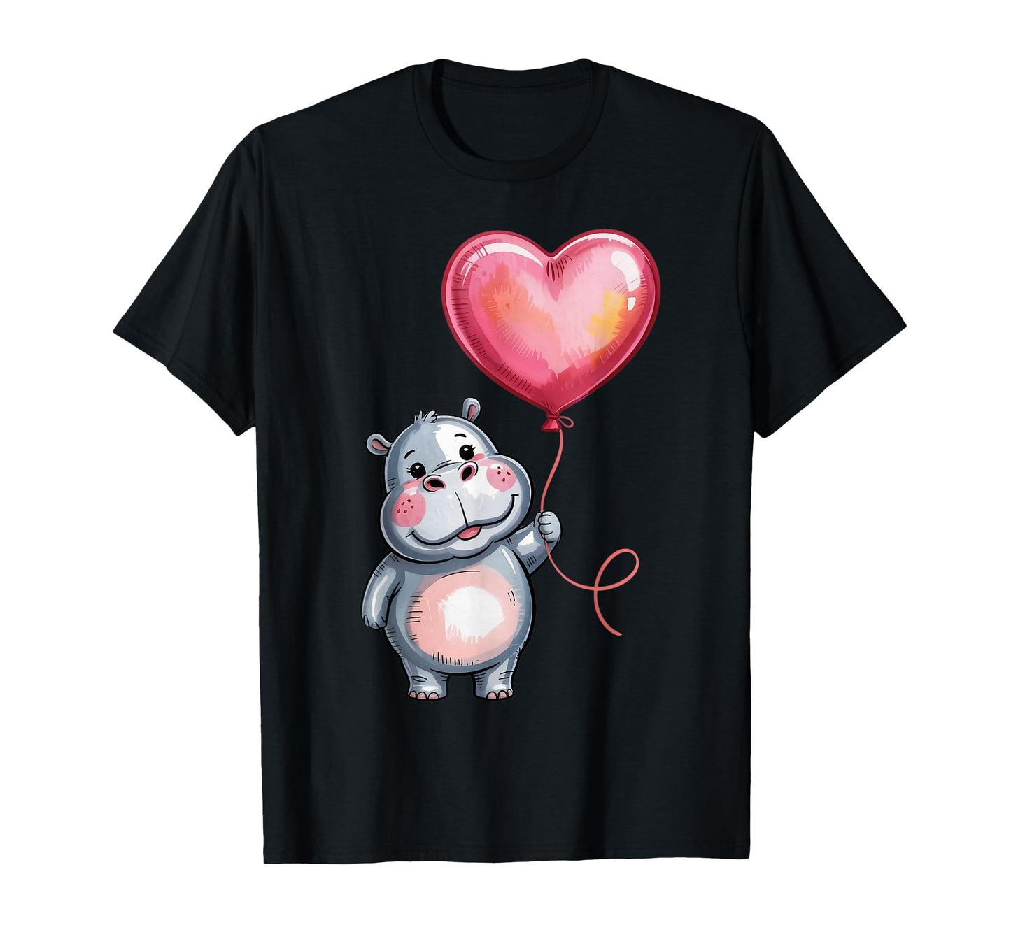 Hippo Heart Balloon Hippopotamus Cute Hippo T-Shirt