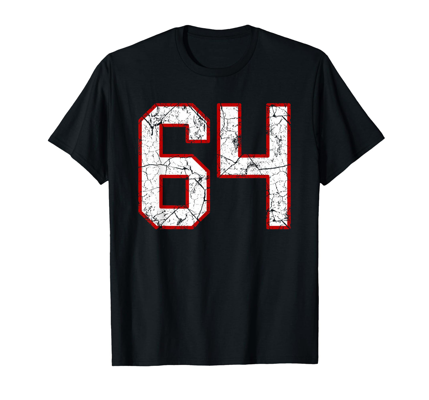 White and Red Sports Number 64 Jersey Uniform Player T-Shirt