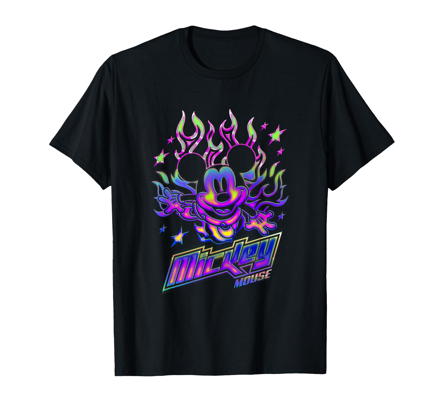 Disney Mickey and Friends Holographic Flame Style T-Shirt