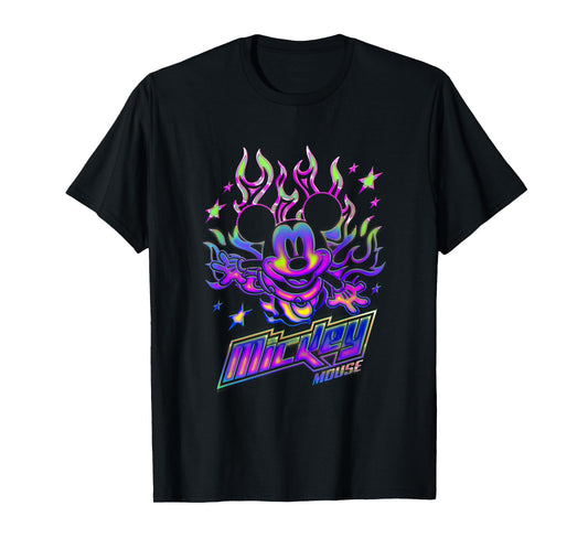 Disney Mickey and Friends Holographic Flame Style T-Shirt