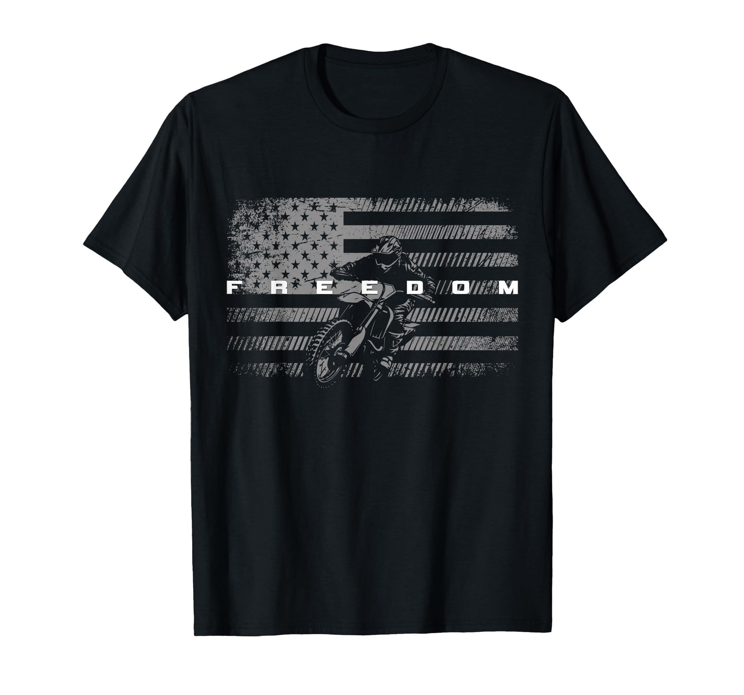American Flag Dirt Bike Motocross T-Shirt