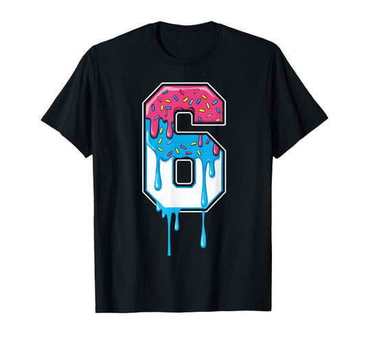 6 Number Six Team Sports Ice Cream Drip 67 Six Seven Meme T-Shirt