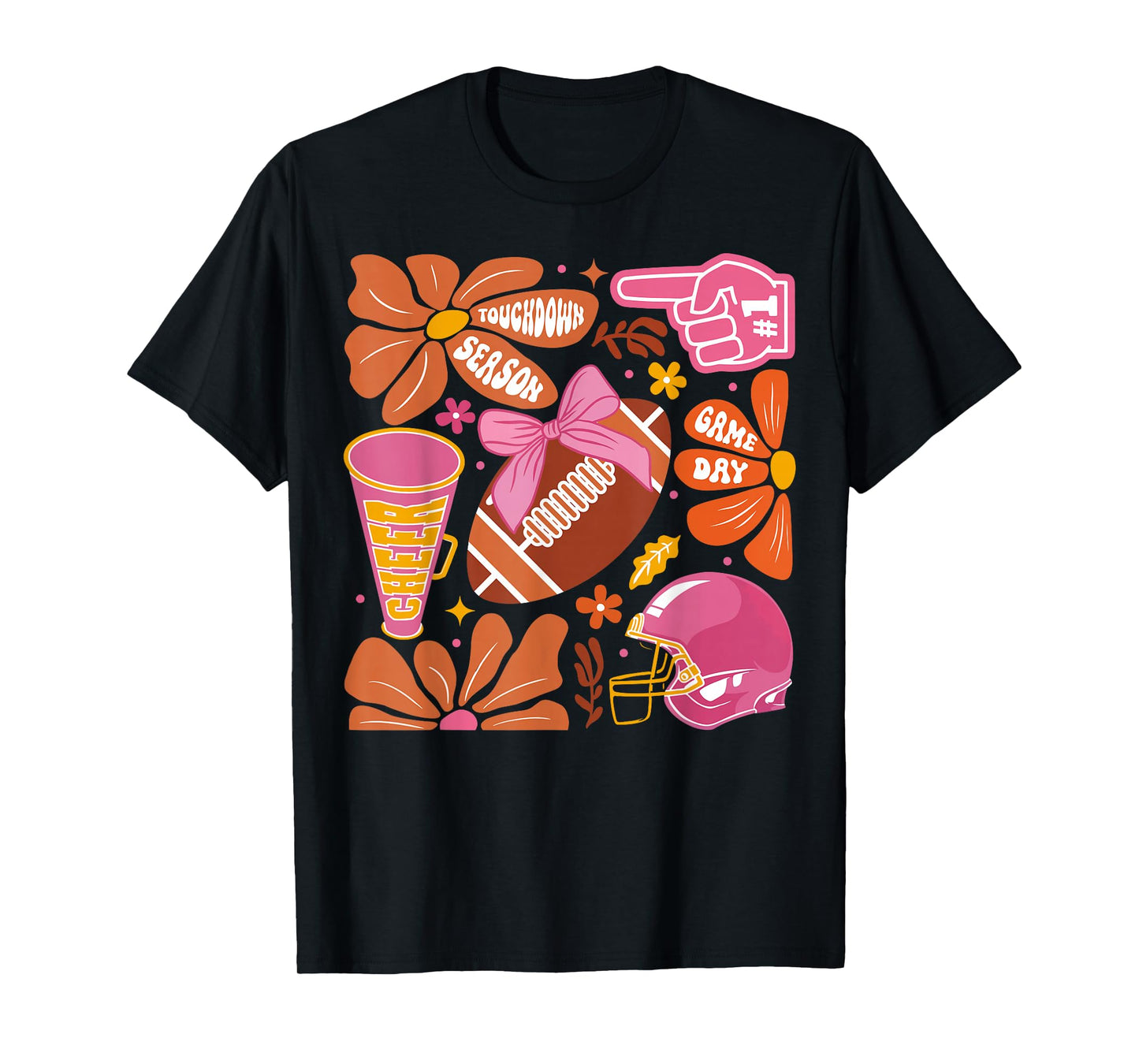 Touchdown Season Football Game Day Coquette Bow Fall Boho T-Shirt
