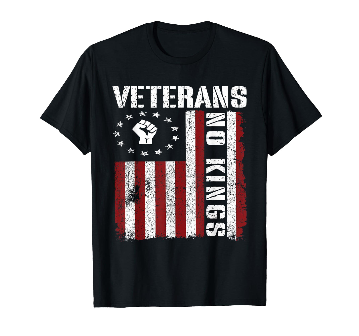 Military Veterans Protest USA Flag No Kings America Protest T-Shirt