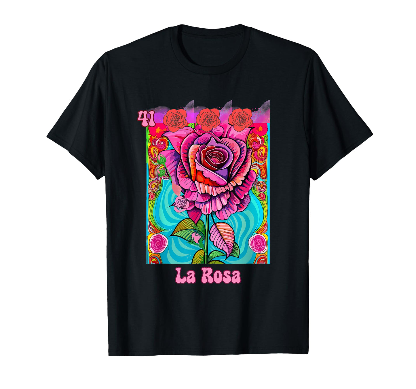La Rosa, the Rose, Mexican bingo card in a traditional game. T-Shirt