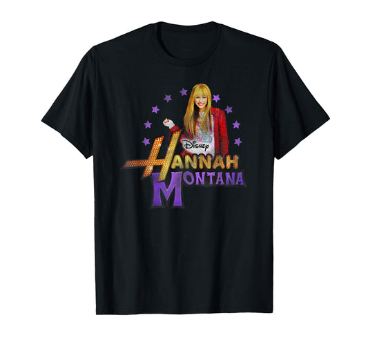 Disney Hannah Montana Pose Distressed Big Chest Portrait T-Shirt