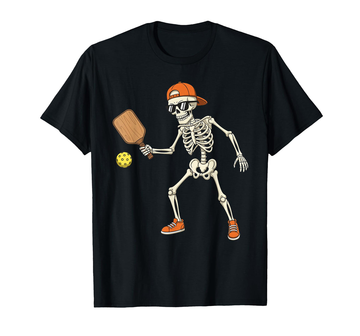 Halloween Skeleton Funny Pickleball for Boys Teens Men T-Shirt