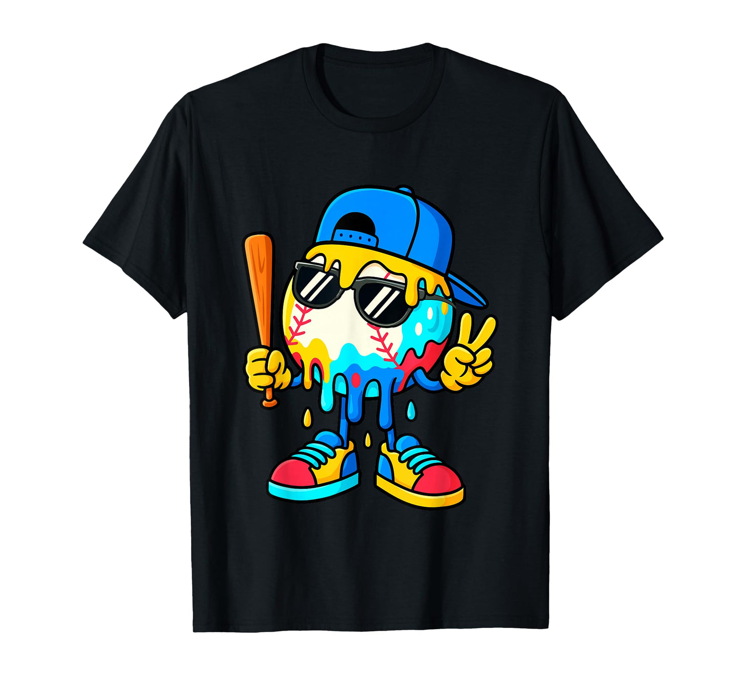 Ice Cream Drip Baseball Spots Sprinkle for Boys Youth Kids T-Shirt