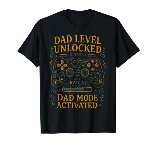 Dad Level Unlocked Gamer Controller Father's Day T-Shirt