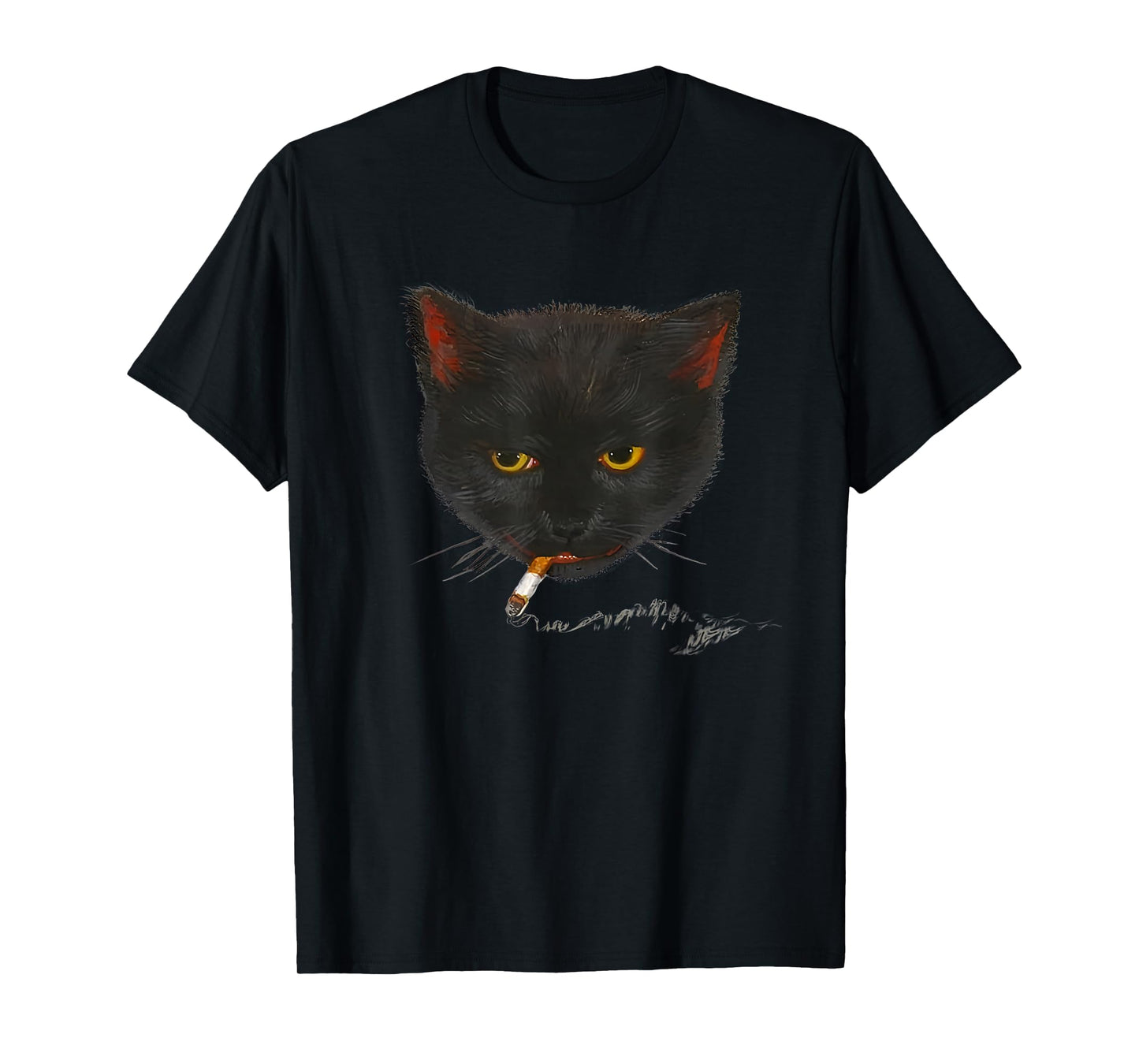 smoking cat graphic T-Shirt