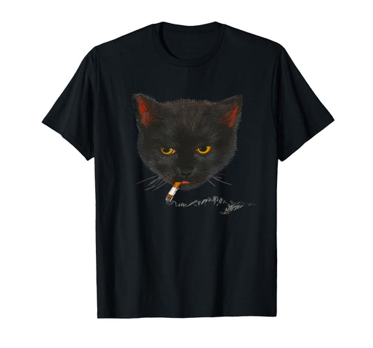 smoking cat graphic T-Shirt