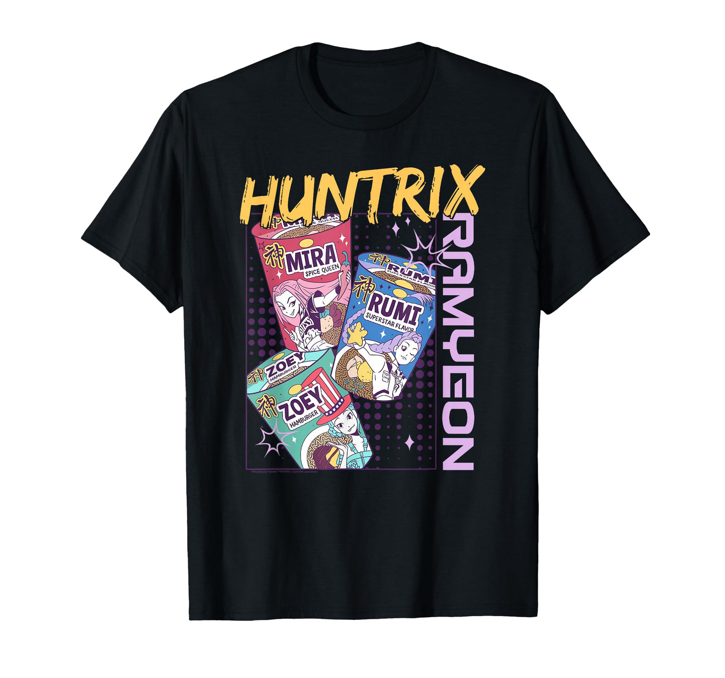 Kpop Demon Hunters Halloween Huntrix Ramyeon Full Color T-Shirt