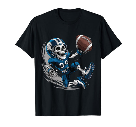 American Football Skeleton Halloween Men Boys Football Fan T-Shirt