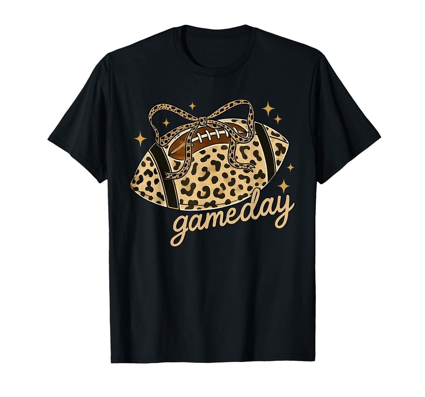 Football Game Day Womens Leopard Cheetah Game Day Football T-Shirt