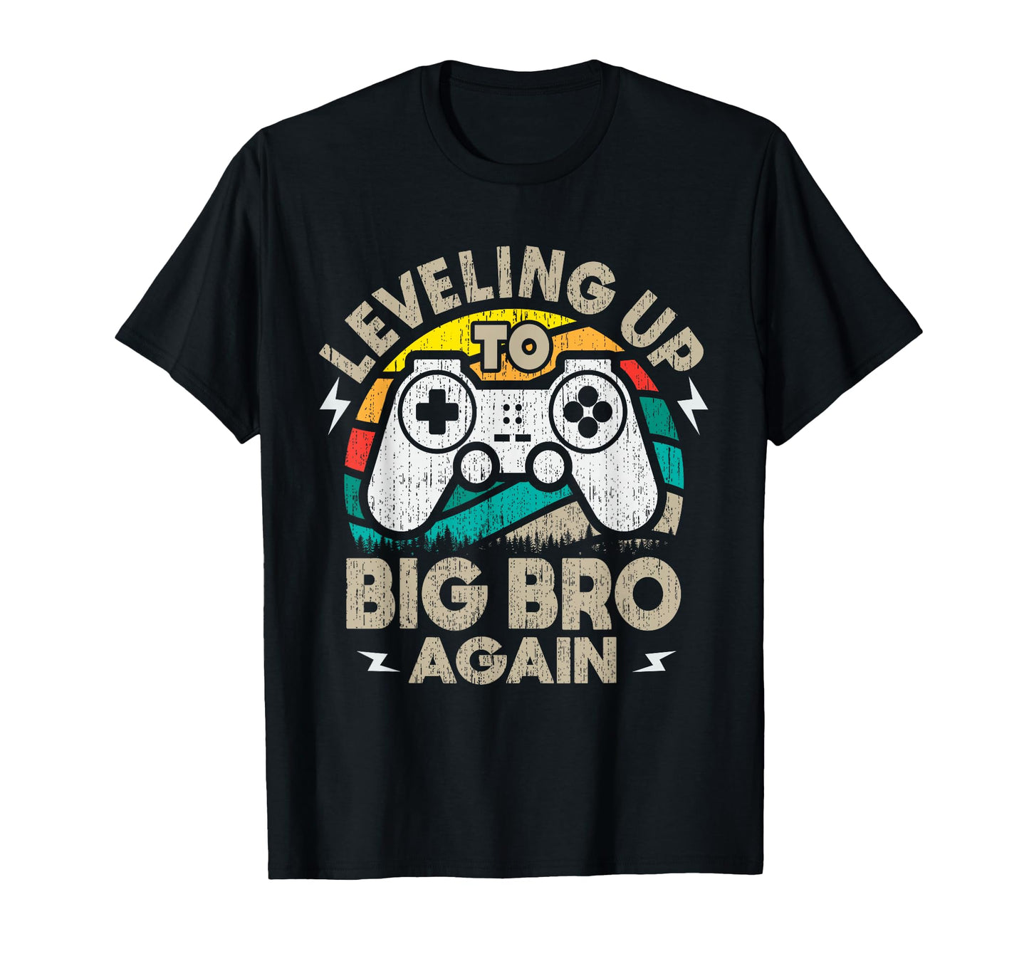 Leveling Up To Big Bro Again Vintage Gamer Brother Again T-Shirt