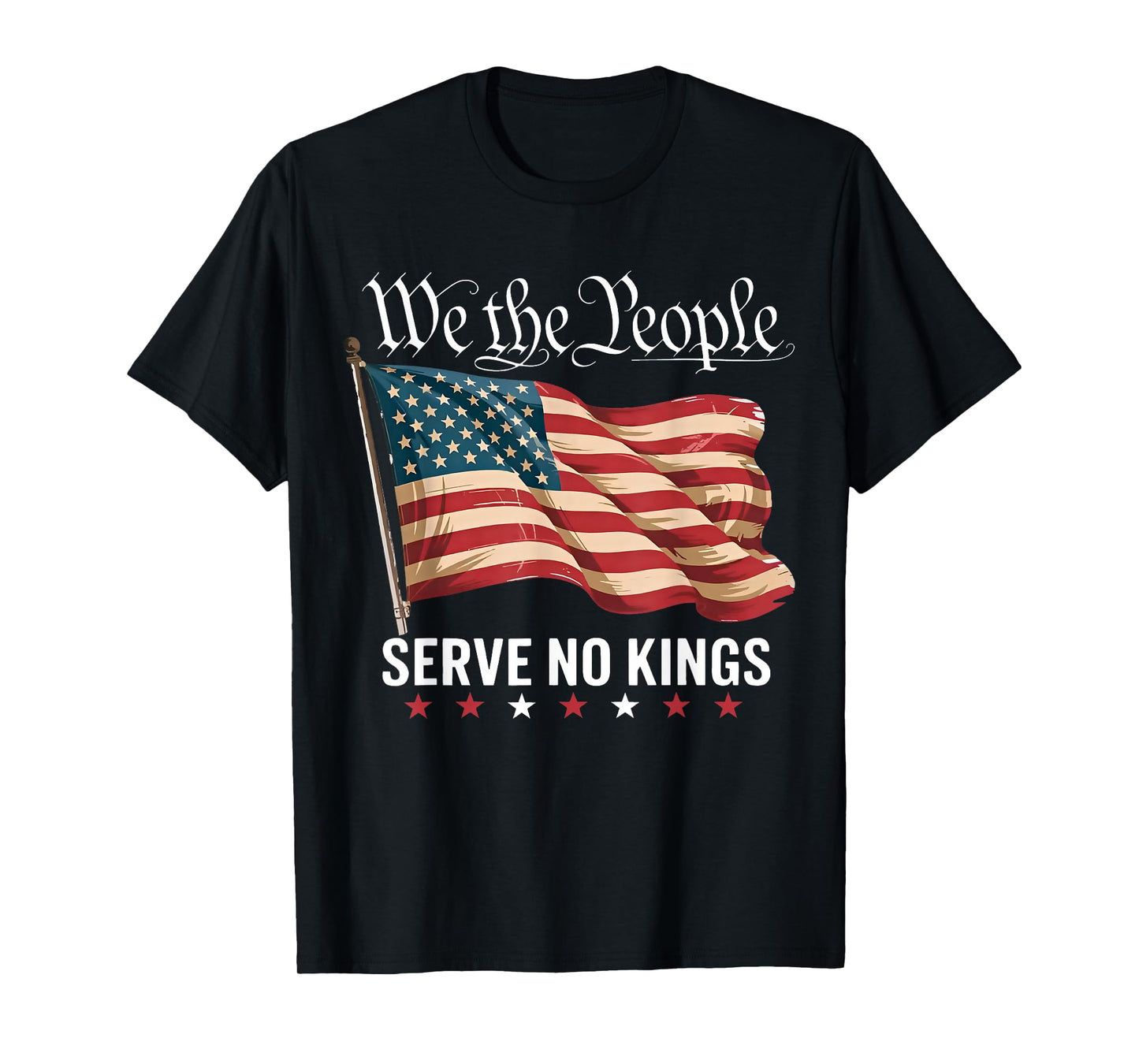 We The People, No Kings American Flag T-Shirt