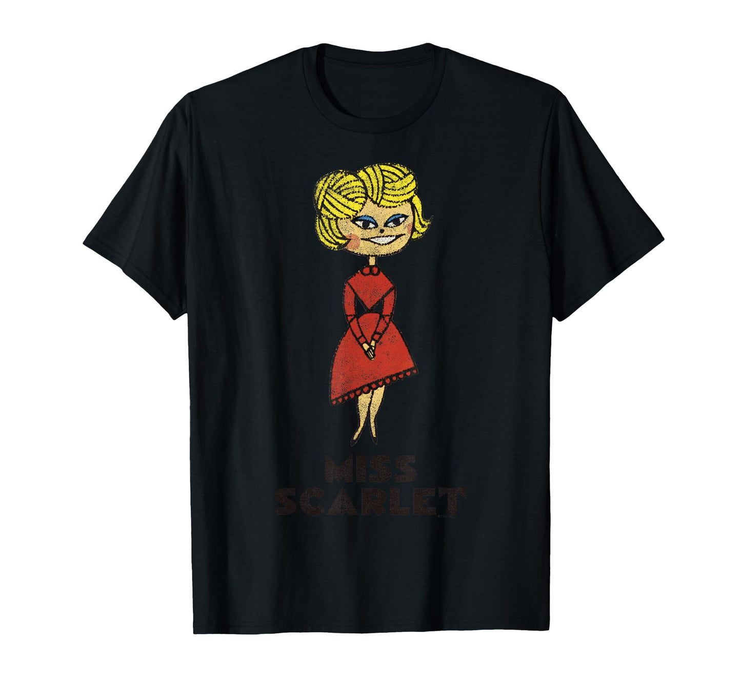 Clue Retro Miss Scarlet Portrait T-Shirt