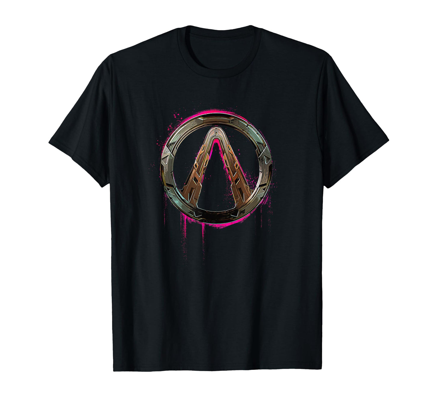 Borderlands 4 Graffiti Vault Logo Pink Glow Video Game T-Shirt