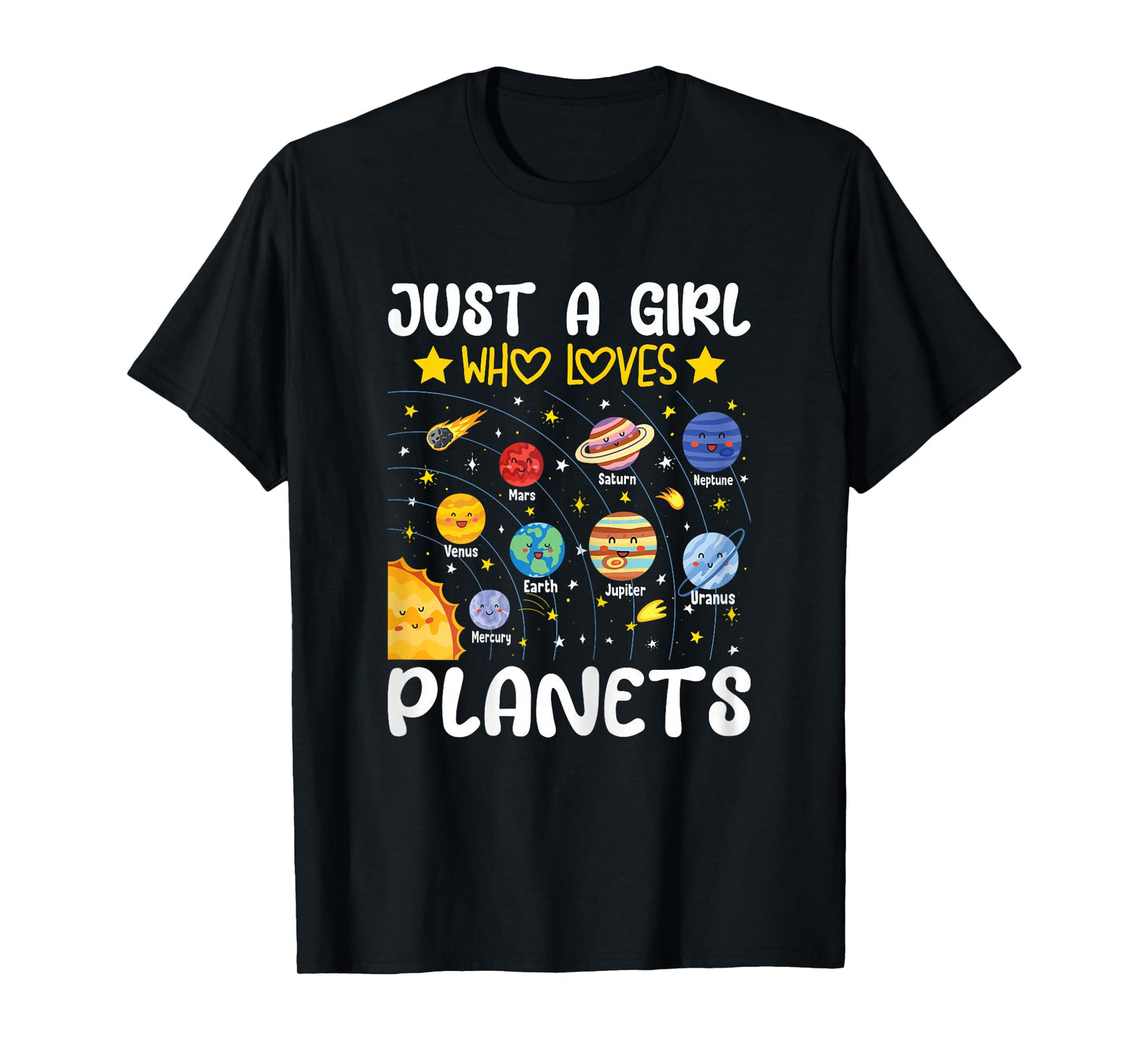 Just A Girl Who Loves Planets Solar Space Science Lover Girl T-Shirt