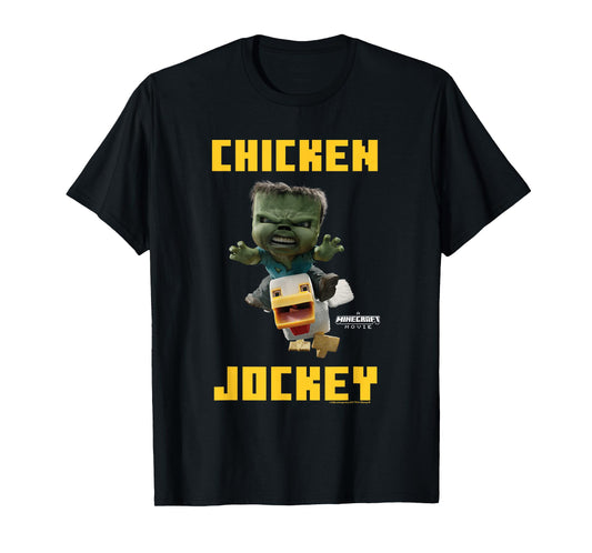 A Minecraft Movie Chicken Jockey Baby Zombie Logo T-Shirt
