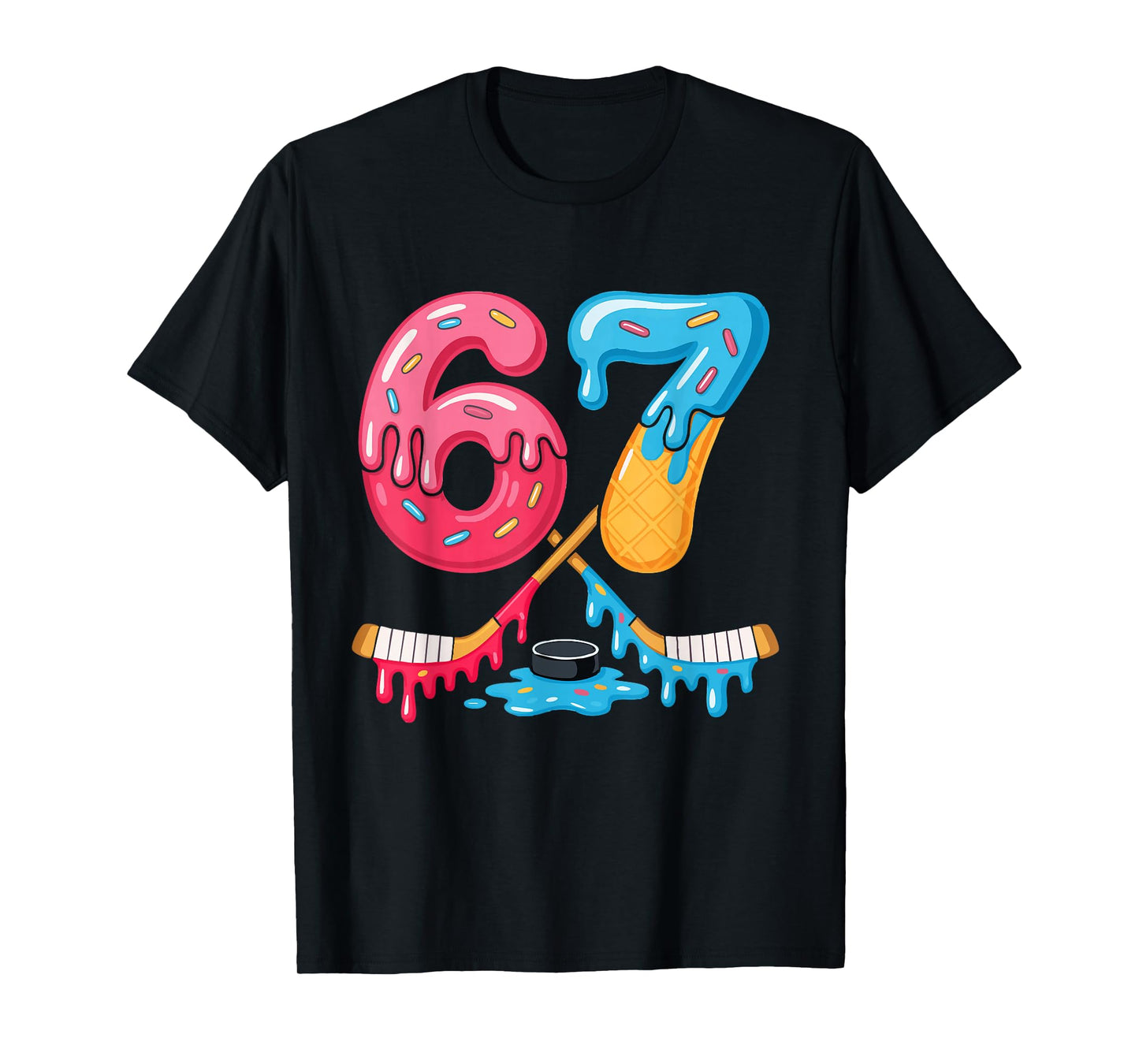 Hockey Six Seven Ice Cream Drip T-Shirt