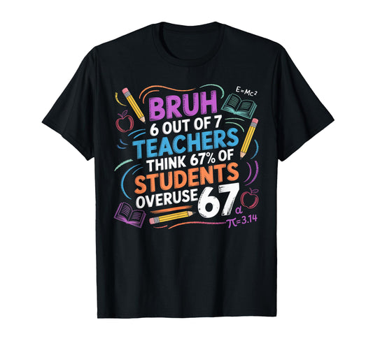 6 Out of 7 Teachers Think 67% of Students Overuse 67 Meme T-Shirt